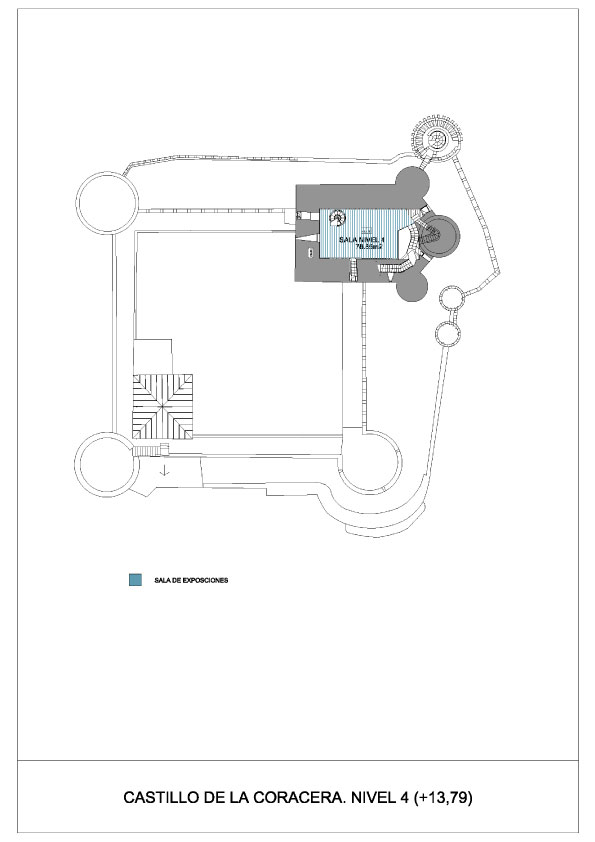 Plano del nivel 4 de la Torre del Homenaje del Castillo de la Coracera